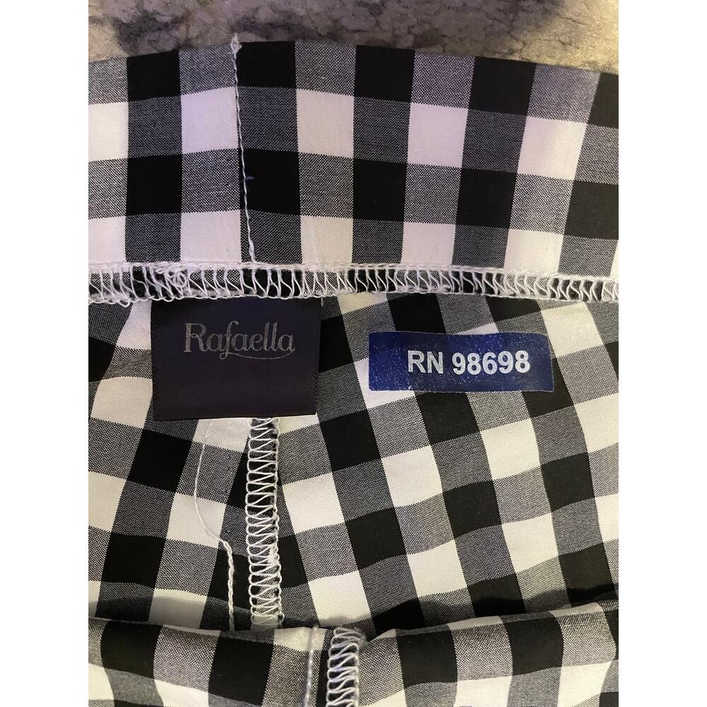 Rafaella Black & White Gingham Bermuda Shorts Size S Classic Stretch Preppy - Picture 3 of 3